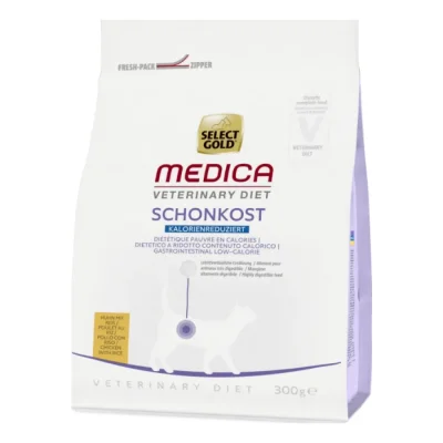 SELECT GOLD Medica Diététique Pauvre en Calories Croquettes Chat Adulte Poulet et riz 300 g