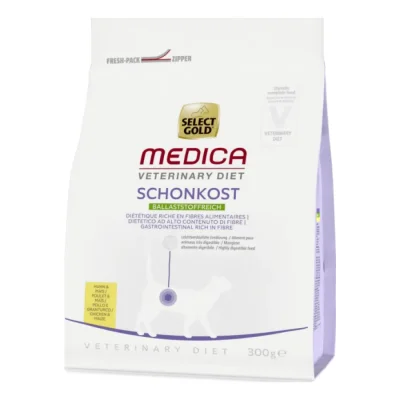 SELECT GOLD Medica Diététique Riche en Fibres Croquettes Chat Adulte Poulet et Maïs 300 g