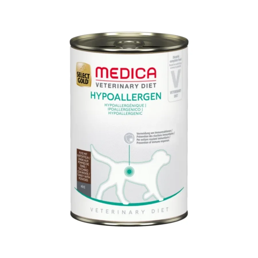 SELECT GOLD Medica Hypoallergénique Boîtes de Pâtée Chien Adulte Dinde et pommes de terre 24x400 g
