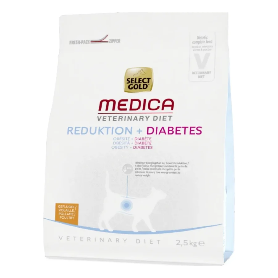 SELECT GOLD Medica Obésité & Diabète Croquettes Chat Adulte Volaille 2,5 kg