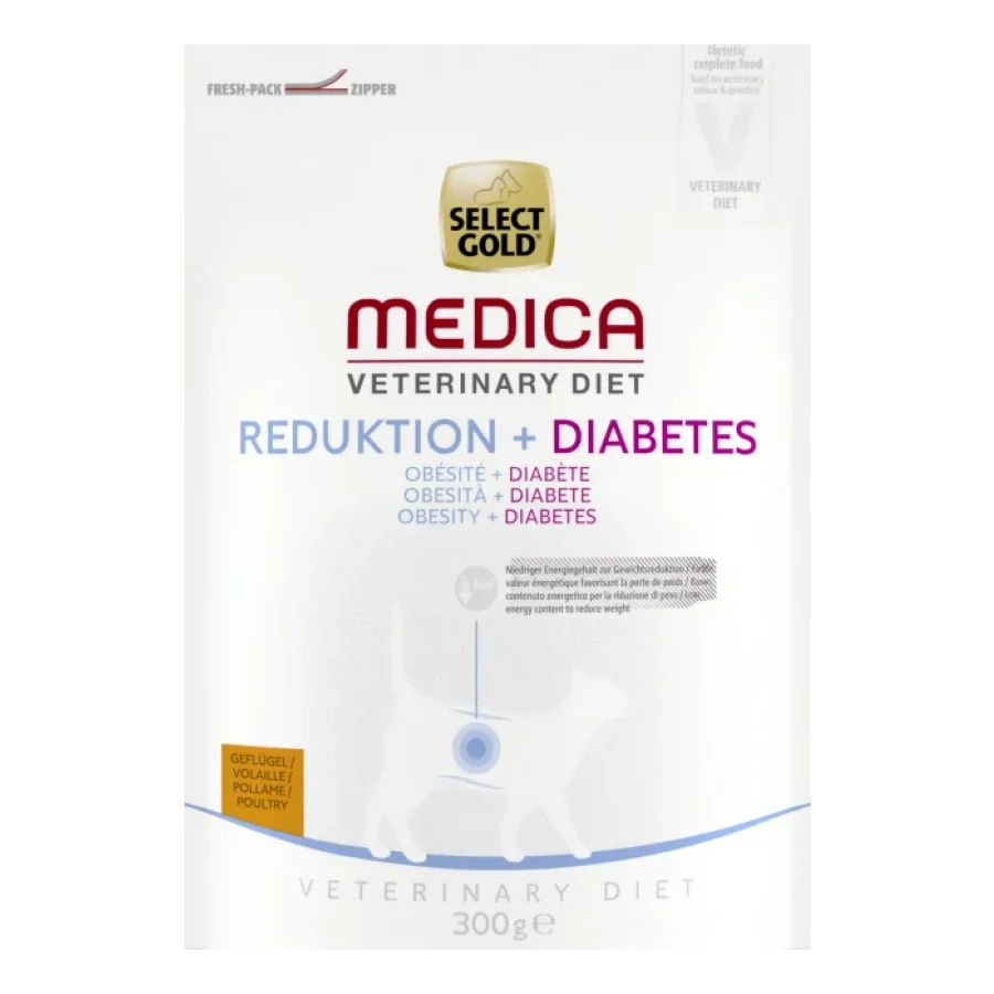 SELECT GOLD Medica Obésité & Diabète Croquettes Chat Adulte Volaille 300 g