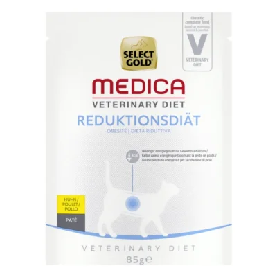 SELECT GOLD Medica Obésité Sachets de Nourriture Humide Chat Adulte Poulet 12x85 g