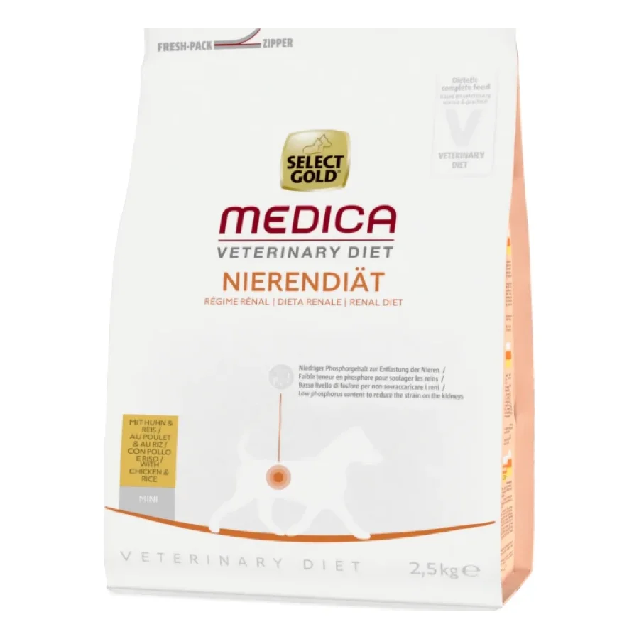 SELECT GOLD Medica Rénal Croquettes Chien Adulte Mini Poulet et Riz 2,5 kg