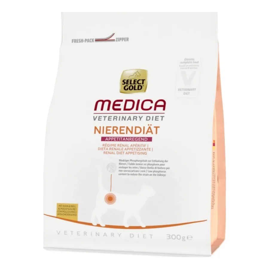 SELECT GOLD Medica Rénal Haute Appétence Croquettes Chat Adulte Poulet et Riz 300 g