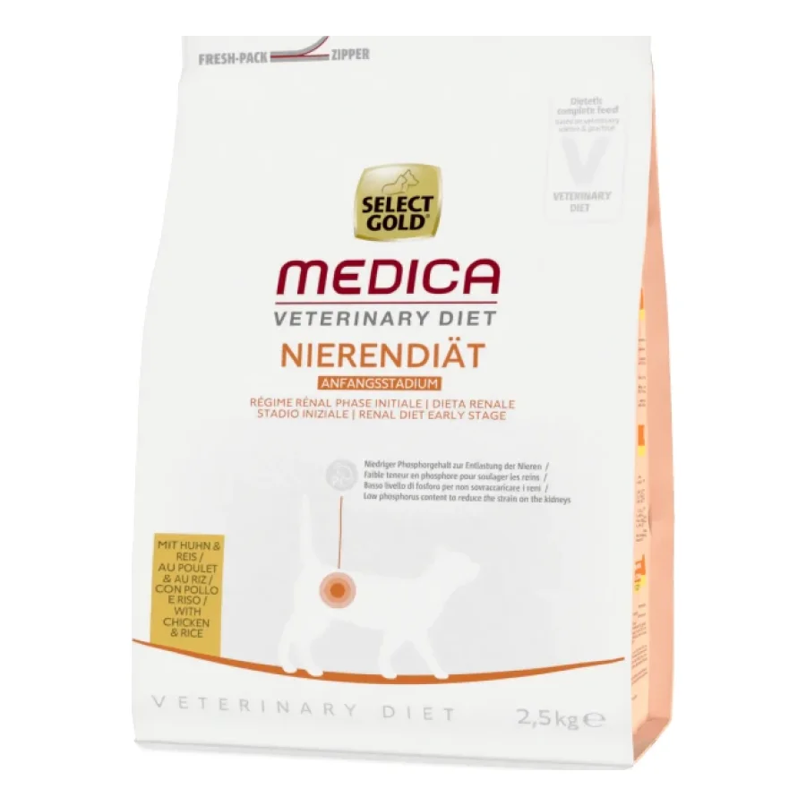 SELECT GOLD Medica Rénal Phase Initiale Croquettes Chat Adulte Poulet et Riz 2,5 kg