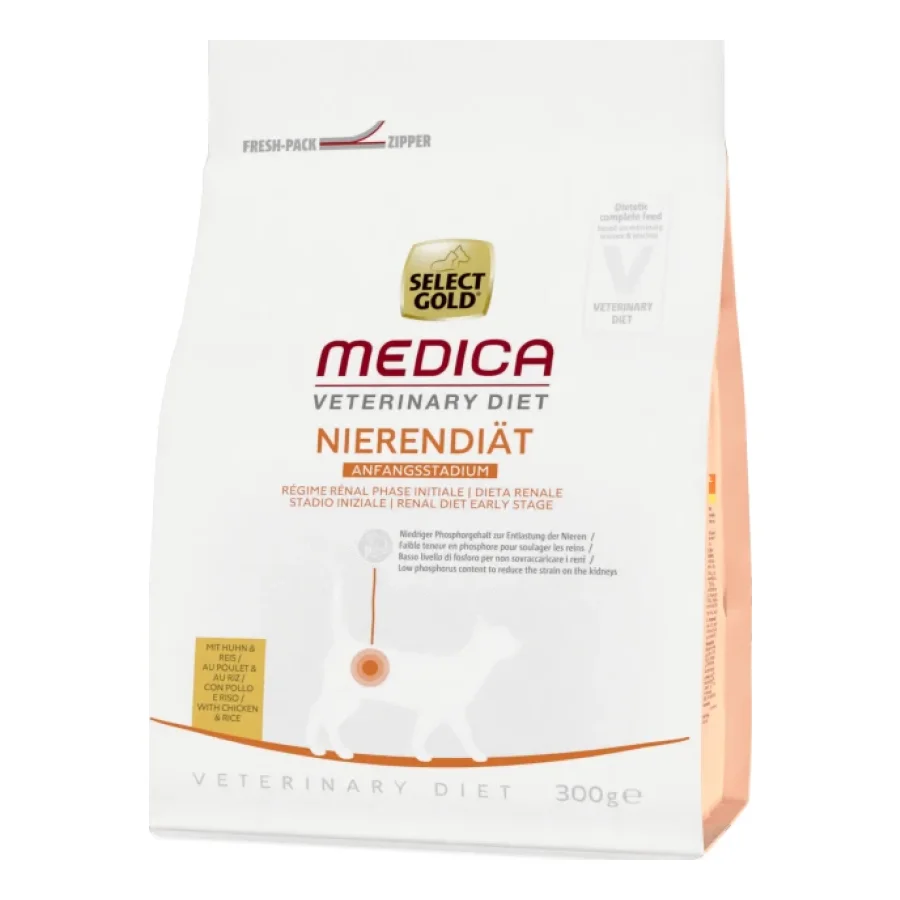 SELECT GOLD Medica Rénal Phase Initiale Croquettes Chat Adulte Poulet et Riz 300 g
