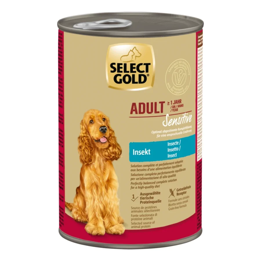 SELECT GOLD nourriture humide pour chien Sensitive Adult Insectes 6x400 g