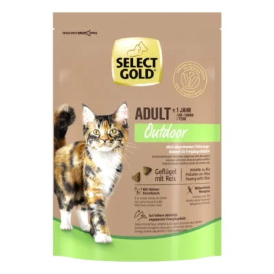 SELECT GOLD Outdoor Croquettes Chat Adulte Volaille et Riz 300 g