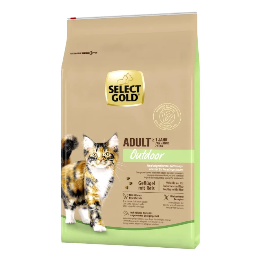 SELECT GOLD Outdoor Croquettes Chat Adulte Volaille et Riz 7 kg