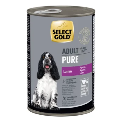 SELECT GOLD Pure Boîtes de Nourriture humide Chien Adulte Agneau 12x400 g