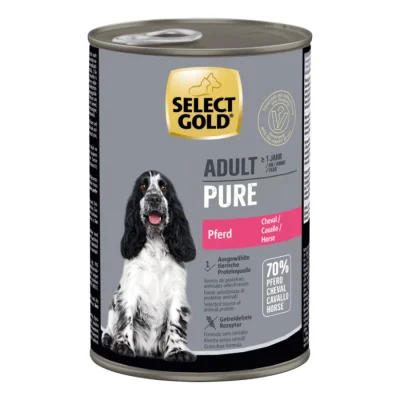 SELECT GOLD Pure Boîtes de Nourriture humide Chien Adulte Cheval 12x400 g