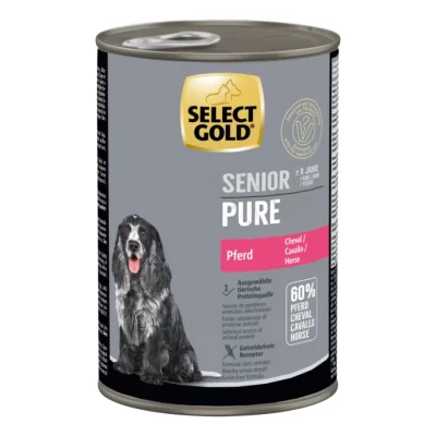 SELECT GOLD Pure Boîtes de Nourriture Humide Chien Adulte Senior Cheval 6 x 400g