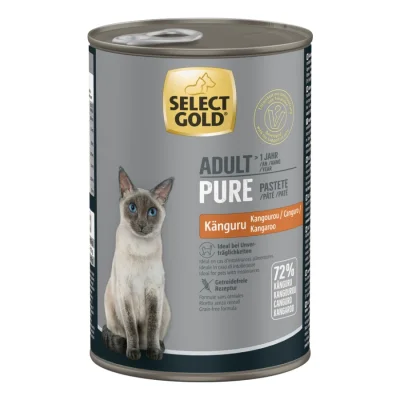 SELECT GOLD Pure Boîtes de Pâtée Chat Adute Kangourou 6x400 g