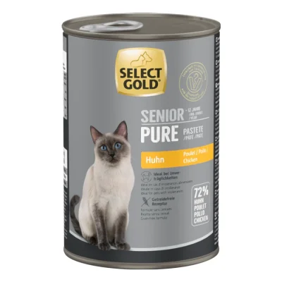 SELECT GOLD Pure Boîtes de Pâtée Chat Senior Poulet 6x400 g