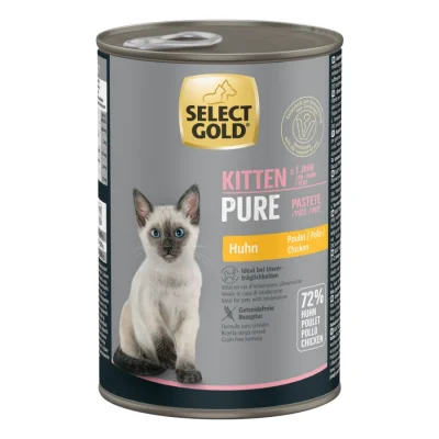 SELECT GOLD Pure Boîtes de Pâtée Chaton Poulet 24x400 g
