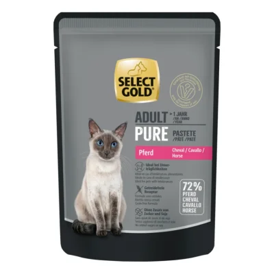 SELECT GOLD Pure Sachets de Pâtée Chat Adute Cheval 48x85 g