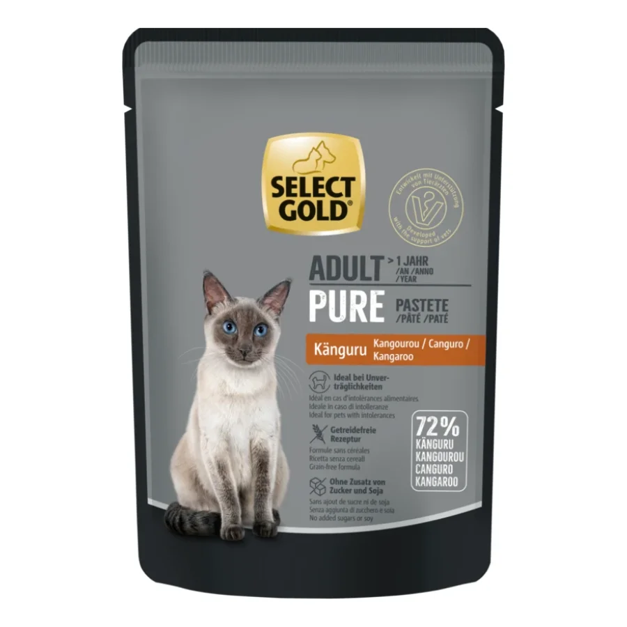 SELECT GOLD Pure Sachets de Pâtée Chat Adute Kangourou 24x85 g