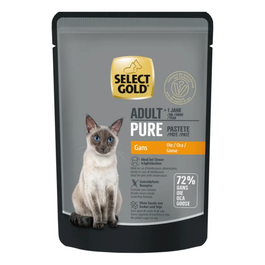 SELECT GOLD Pure Sachets de Pâtée Chat Adute Oie 24x85 g