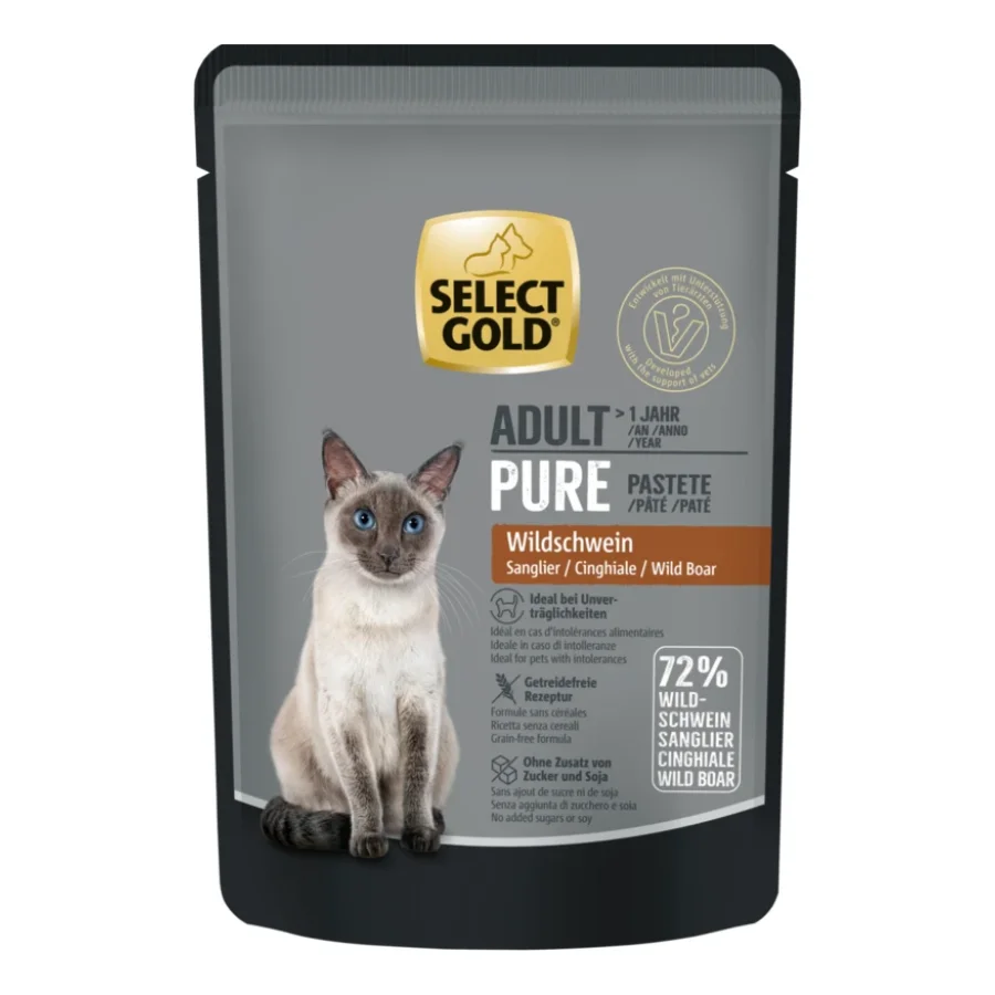 SELECT GOLD Pure Sachets de Pâtée Chat Adute Sanglier 24x85 g