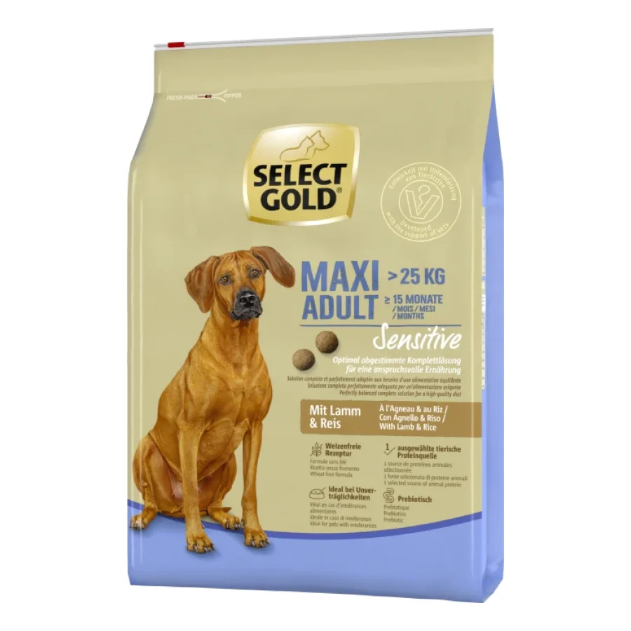 SELECT GOLD Sensitive Croquettes Chien Adulte Maxi Agneau et riz 4 kg