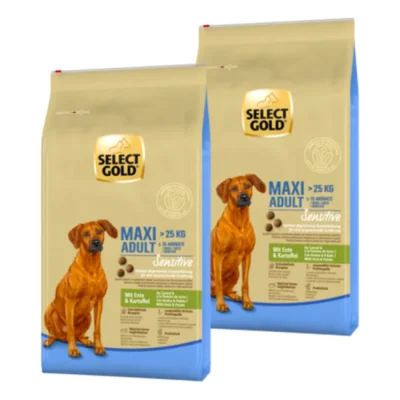 SELECT GOLD Sensitive Croquettes Chien Adulte Maxi Canard aux pommes de terre 2x4 kg
