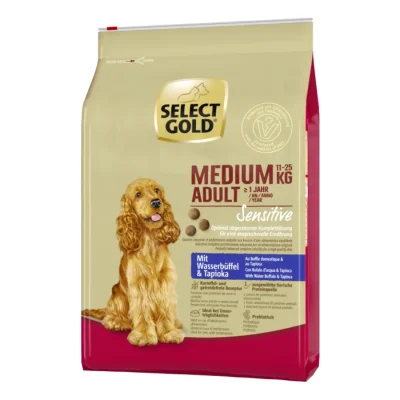 SELECT GOLD Sensitive Croquettes Chien Adulte Medium Buffle domestique et tapioca 4 kg