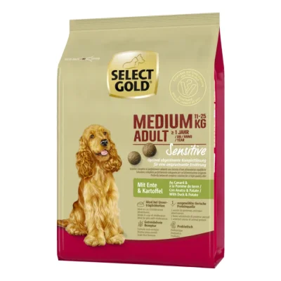 SELECT GOLD Sensitive Croquettes Chien Adulte Medium Canard aux pommes de terre 1 kg