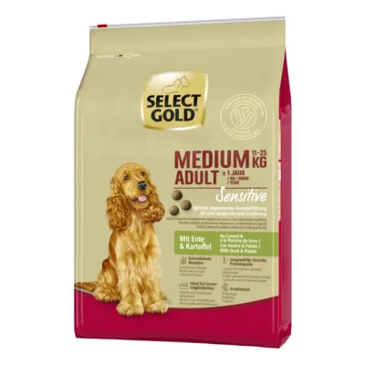 SELECT GOLD Sensitive Croquettes Chien Adulte Medium Canard aux pommes de terre 4 kg