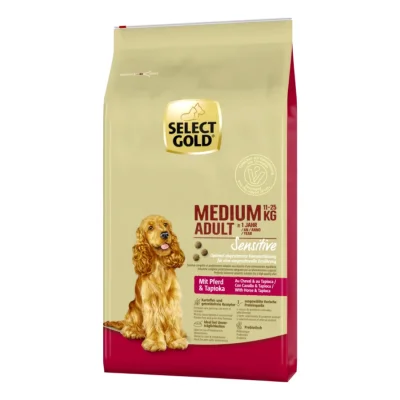 SELECT GOLD Sensitive Croquettes Chien Adulte Medium Cheval au tapioca 12 kg