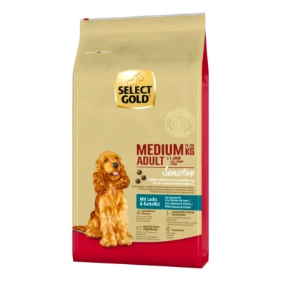 SELECT GOLD Sensitive Croquettes Chien Adulte Medium Saumon & pommes de terre 12 kg