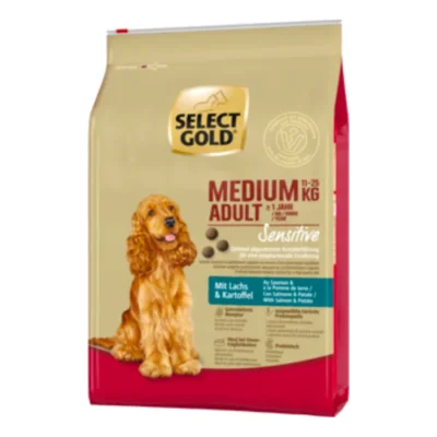 SELECT GOLD Sensitive Croquettes Chien Adulte Medium Saumon & pommes de terre 4 kg