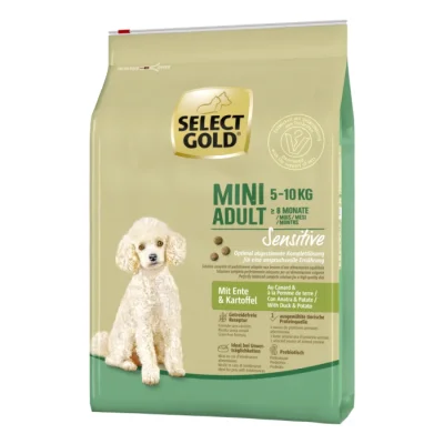SELECT GOLD Sensitive Croquettes Chien Adulte Mini Canard aux pommes de terre 4 kg
