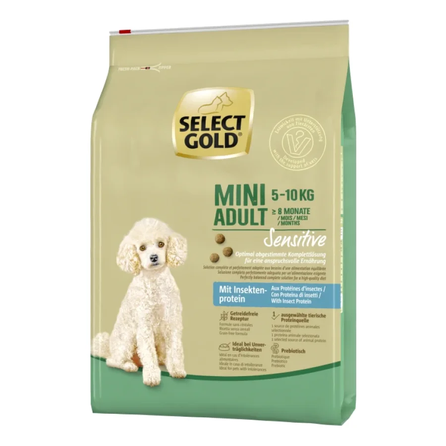 SELECT GOLD Sensitive Croquettes Chien Adulte Mini Mélange d’insectes 4 kg
