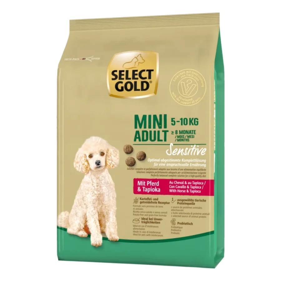 SELECT GOLD Sensitive Croquettes Chien Adulte Mini Pferd mit Tapioka 1 kg