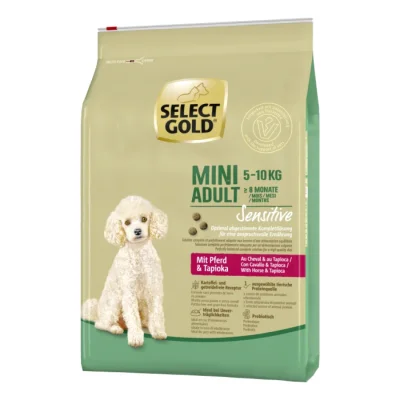 SELECT GOLD Sensitive Croquettes Chien Adulte Mini Pferd mit Tapioka 4 kg