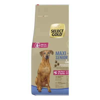 SELECT GOLD Sensitive Croquettes Chien Senior Maxi Cheval & Tapioca 12kg