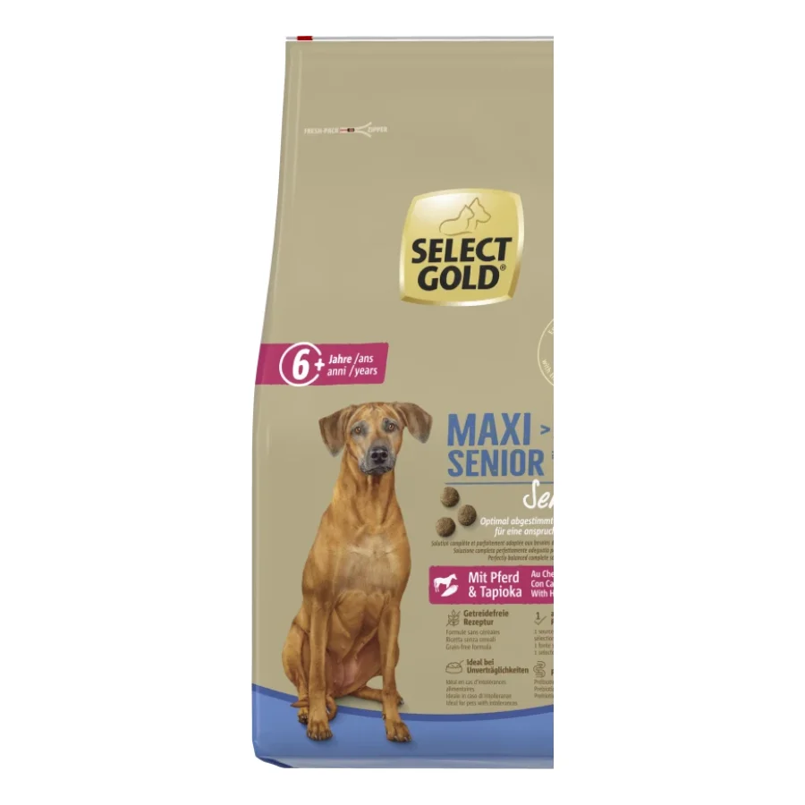 SELECT GOLD Sensitive Croquettes Chien Senior Maxi Cheval & Tapioca 12kg