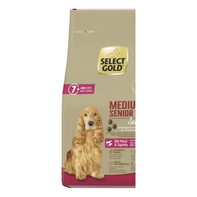 SELECT GOLD Sensitive Croquettes Chien Senior Medium Cheval & Tapioca 12kg