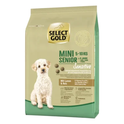 SELECT GOLD Sensitive Croquettes Chien Senior Mini Agneau et riz 1 kg
