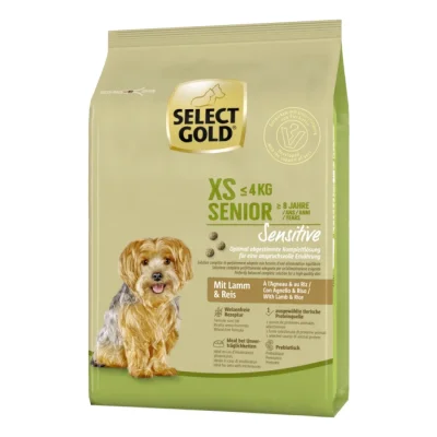 SELECT GOLD Sensitive Croquettes Chien Senior XS Agneau et riz 1 kg