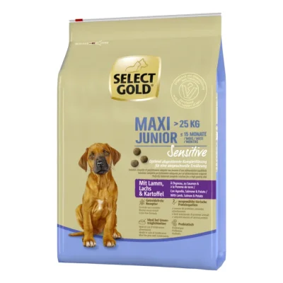 SELECT GOLD Sensitive Croquettes Chiot Maxi Agneau au Saumon & aux Pommes de terre 4 kg