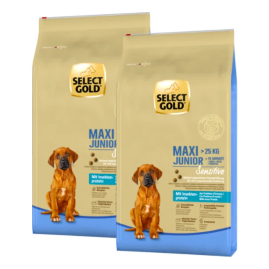 SELECT GOLD Sensitive Croquettes Chiot Maxi Mélange d’insectes 2x12 kg