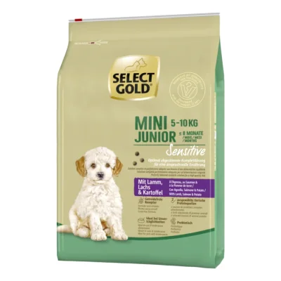SELECT GOLD Sensitive Croquettes Chiot Mini Agneau au Saumon & aux Pommes de terre 4 kg