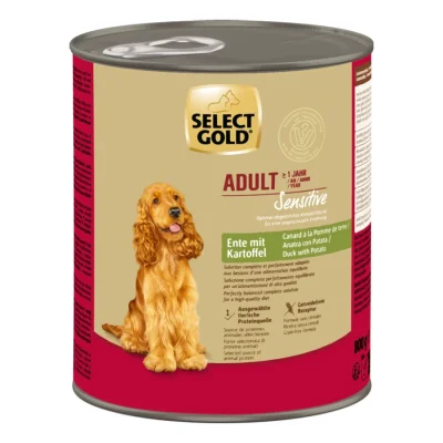 SELECT GOLD Sensitive nourriture humide Adult Canard aux Pommes de terre 12x800 g