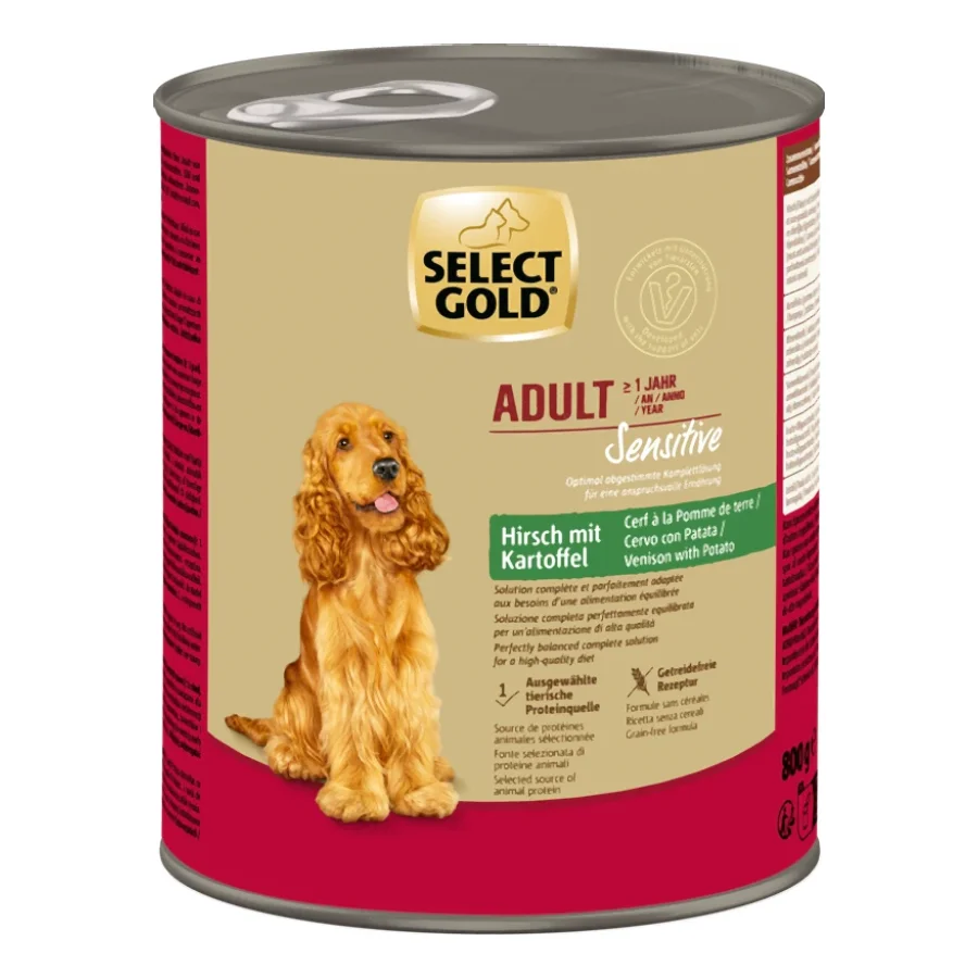 SELECT GOLD Sensitive nourriture humide Adult Cerf aux pommes de terre 12x800 g