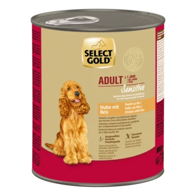 SELECT GOLD Sensitive nourriture humide Adult Poulet au riz 12x800 g