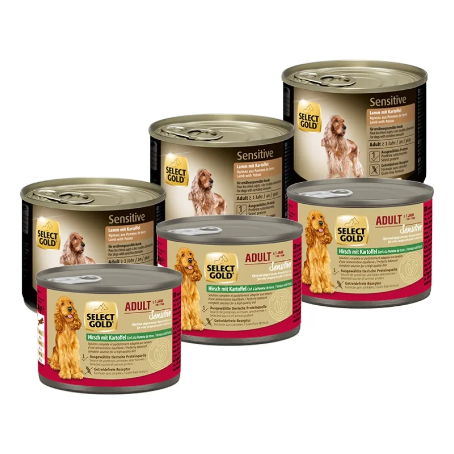 SELECT GOLD Sensitive Pack Mixte Boîtes de Nourriture Humide Chien Adulte 6 x 200 g Pack mix 2