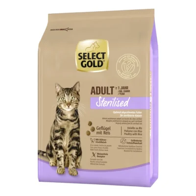 SELECT GOLD Sterilised Croquettes Chat Adulte Volaille & riz 2,5 kg