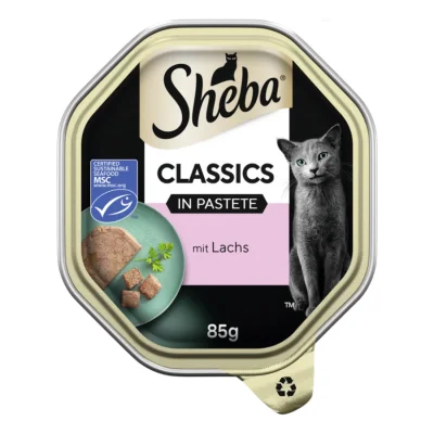 Sheba Classics Nourriture humide pour chat adulte, en pâté 22x85g Saumon