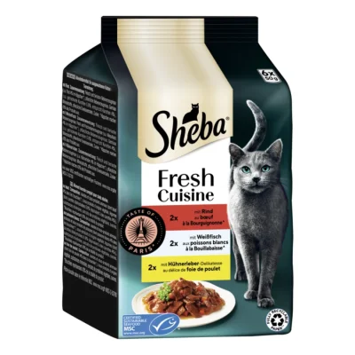 Sheba Fresh Cuisine nourriture humide pour chat adulte, multipack 36x50 g Taste of Paris